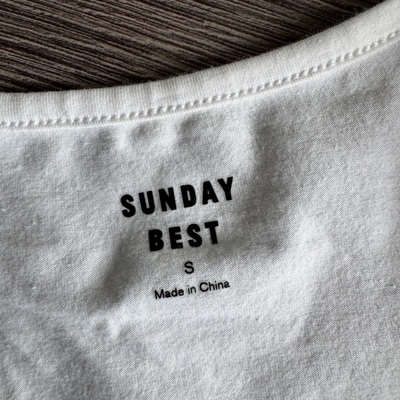 Sunday Best (Aritzia) White Long Sleeve Tie Front Top – Size S - Picture 2 of 6